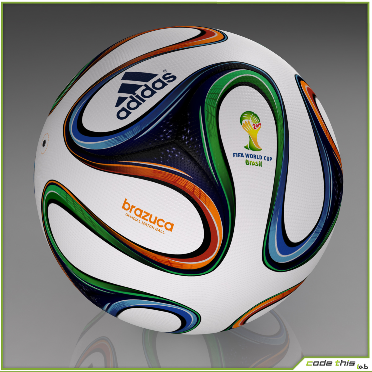 3D Model: Brazuca Official Soccer Ball World Cup 2014 - Code This Lab srl