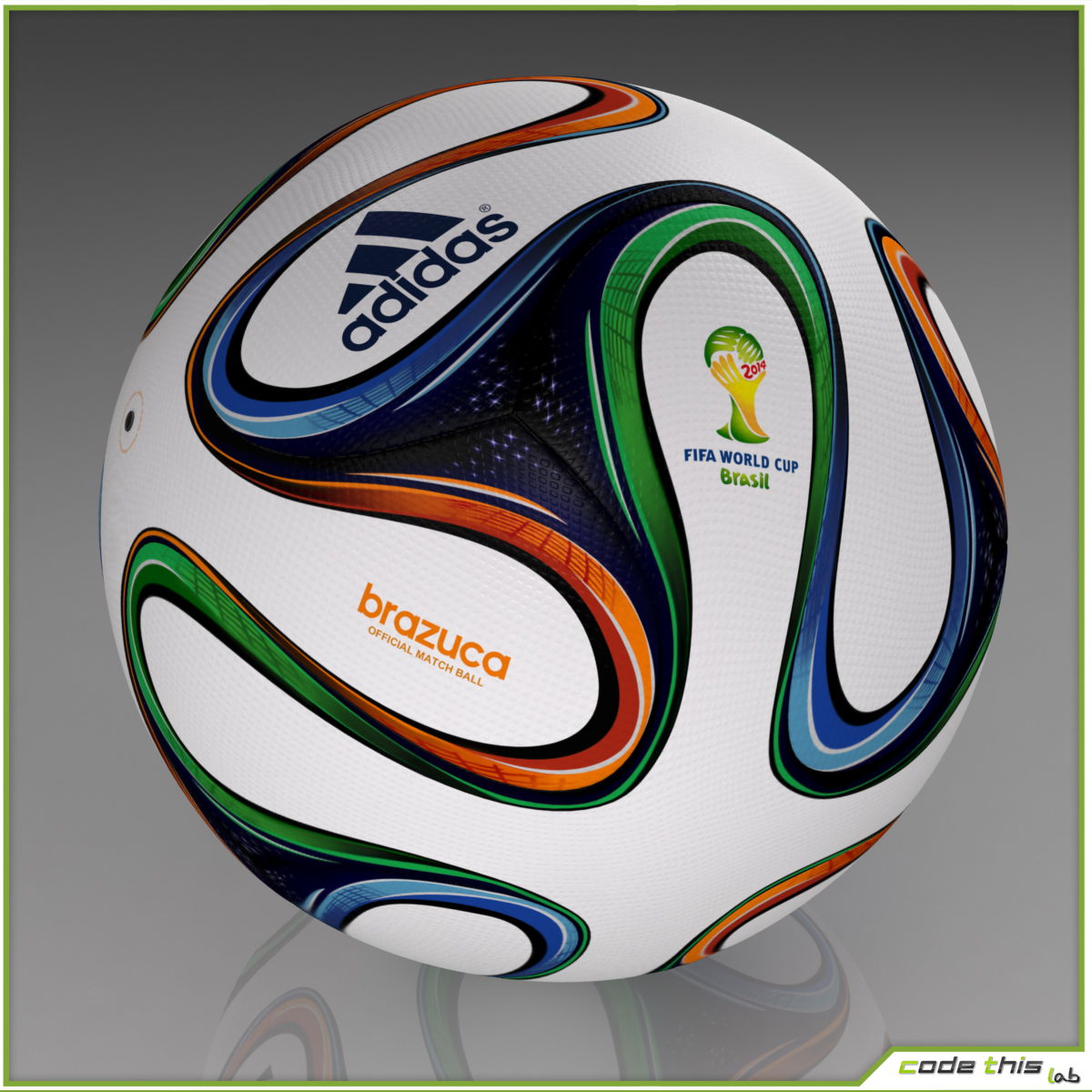 3D model 2014 World Cup Brasuca Ball VR / AR / low-poly