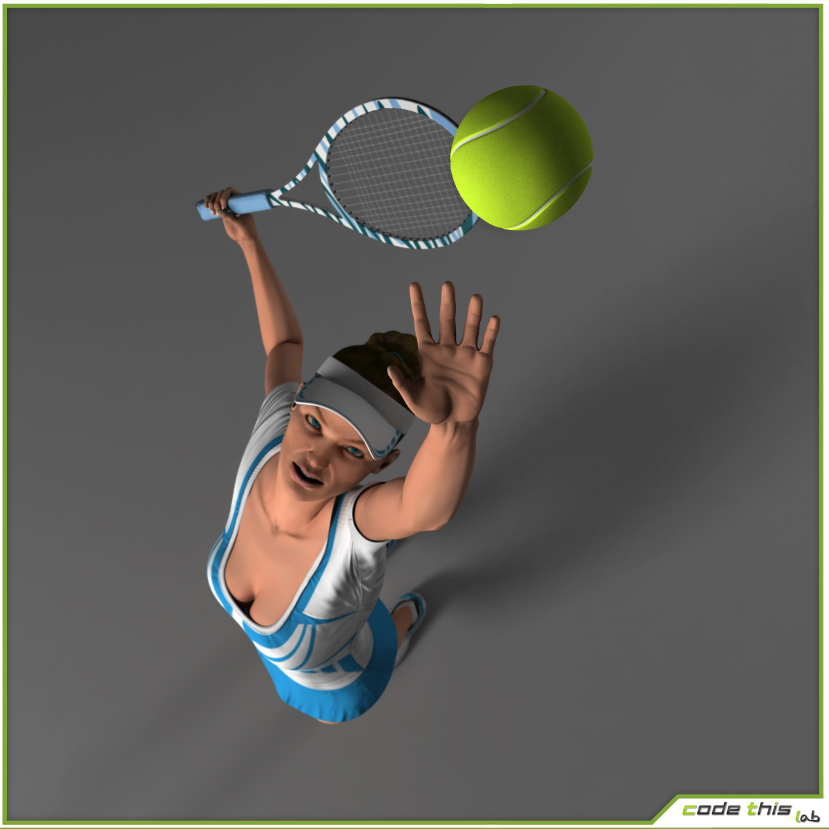 3D Model: White Female Tennis Player CG.