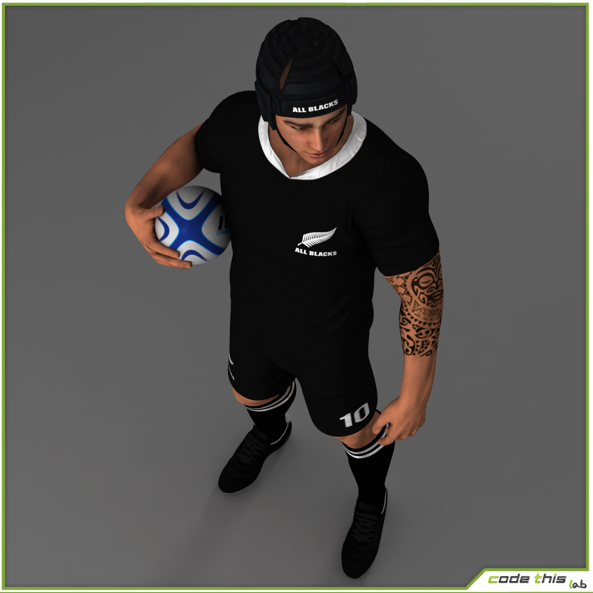 Rugby Player 4K 3D Model $149 - .obj .dae .fbx .max - Free3D