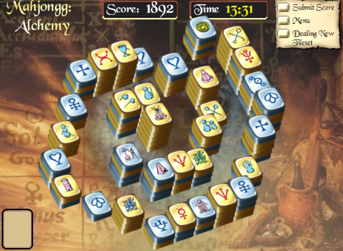 Game Mahjong Alchemy online. Play for free