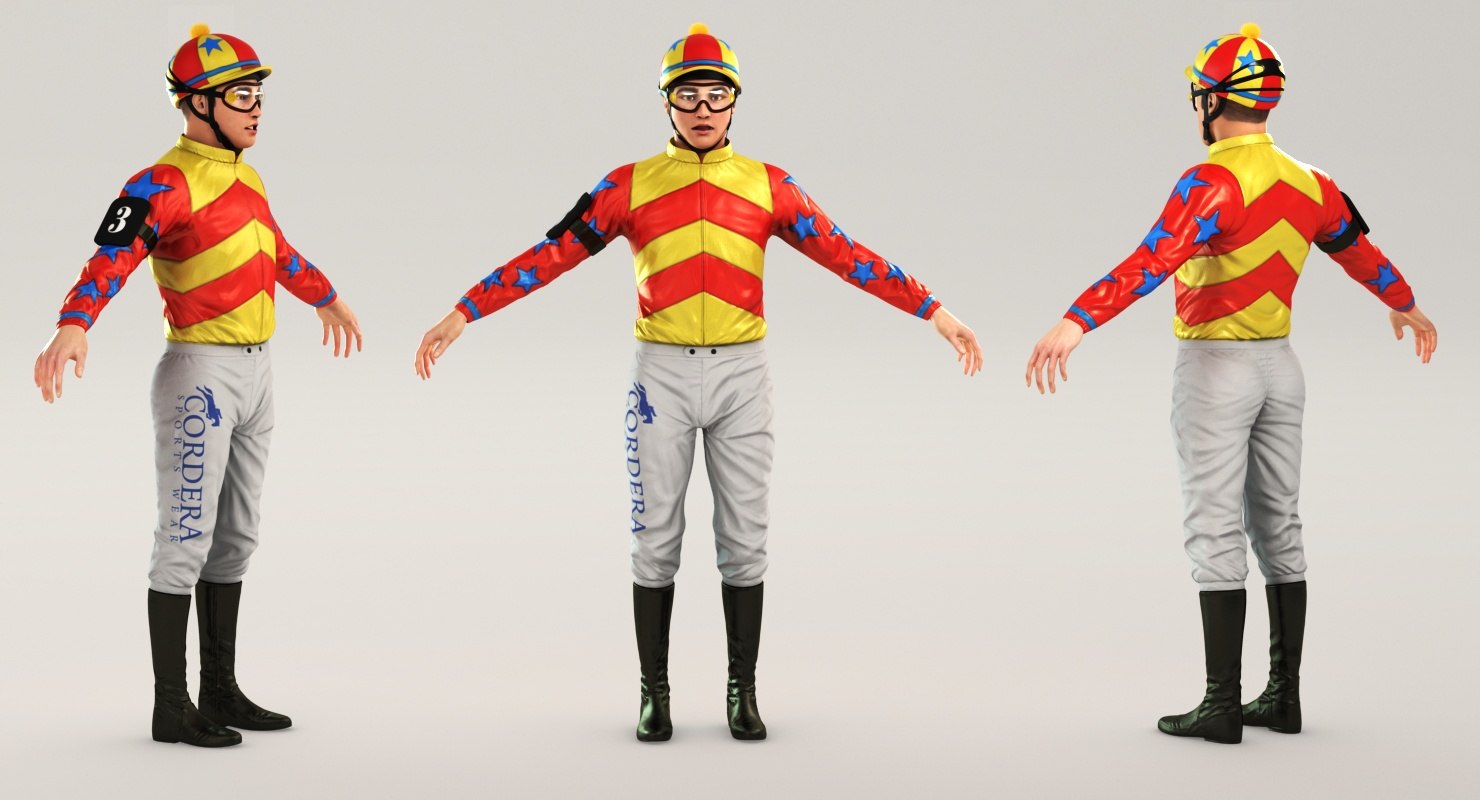 3D Model: Racehorse And Jockey HQ 002 - Code This Lab srl